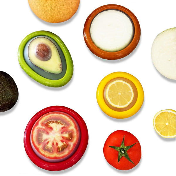 AEKTBY Silicone Fruit and Vegetable Anti-Oxidation Storage Box | Onion Storage | Avocado Saver | Set of 4 Reusable Storage Containers for Fridge