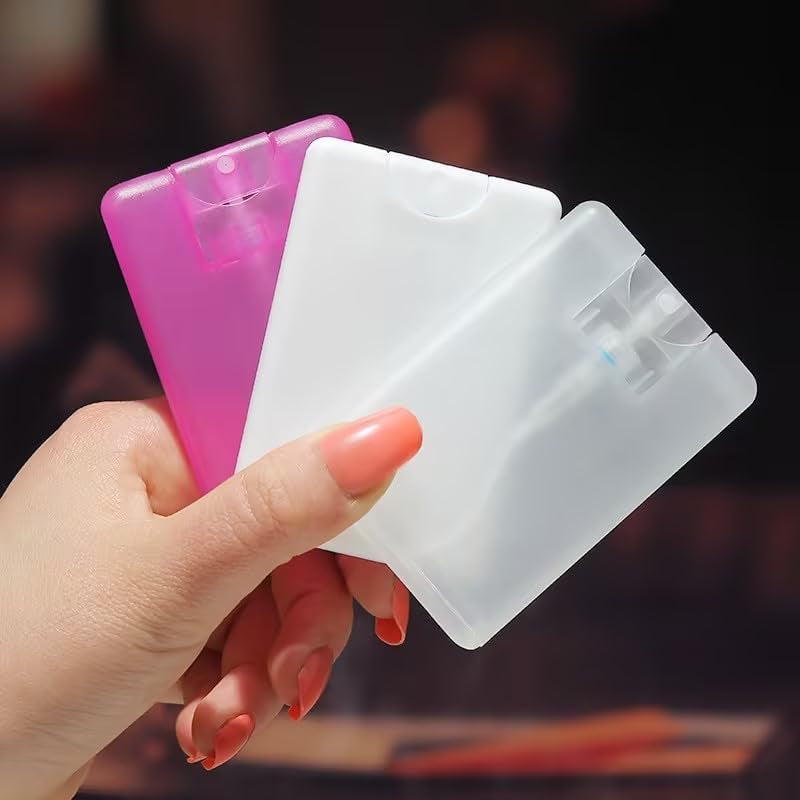5Pcs Pinkcard Type Spray Bottles Portable Fine Mist Spray Bottle Travel Bottle Refillable Cosmetic Spray Bottles for Women Beauty and Personal Care Refillable Containers 20Ml/ 0.67Oz