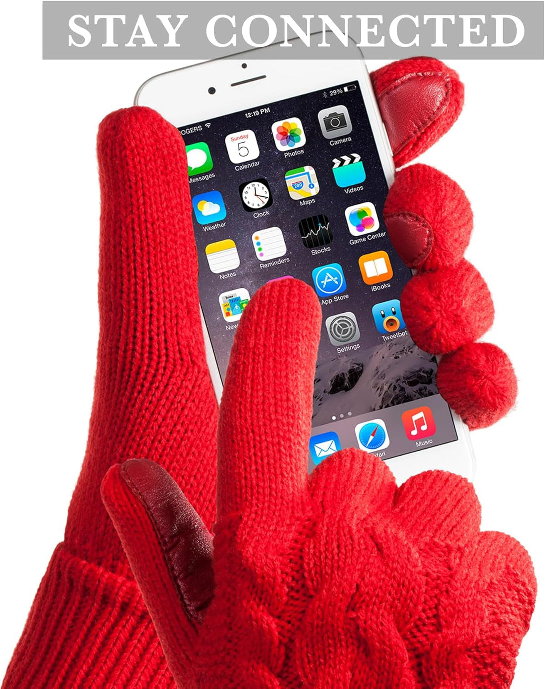 Isotoner Womens Cable Knit Gloves with Touchscreen Palm Patches