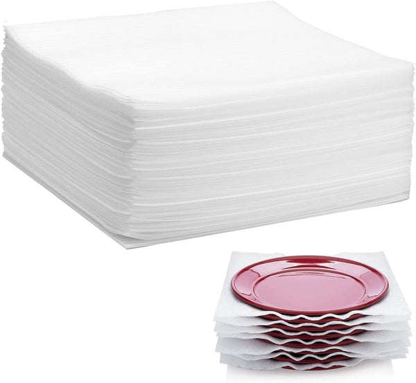 100 Pack Foam Wrap Sheets for Packing Storage Shipping Moving Supplies, Cushion Foam Wrap Packing Foam for Dishes, China, Glass and Furniture (12â€X12â€)