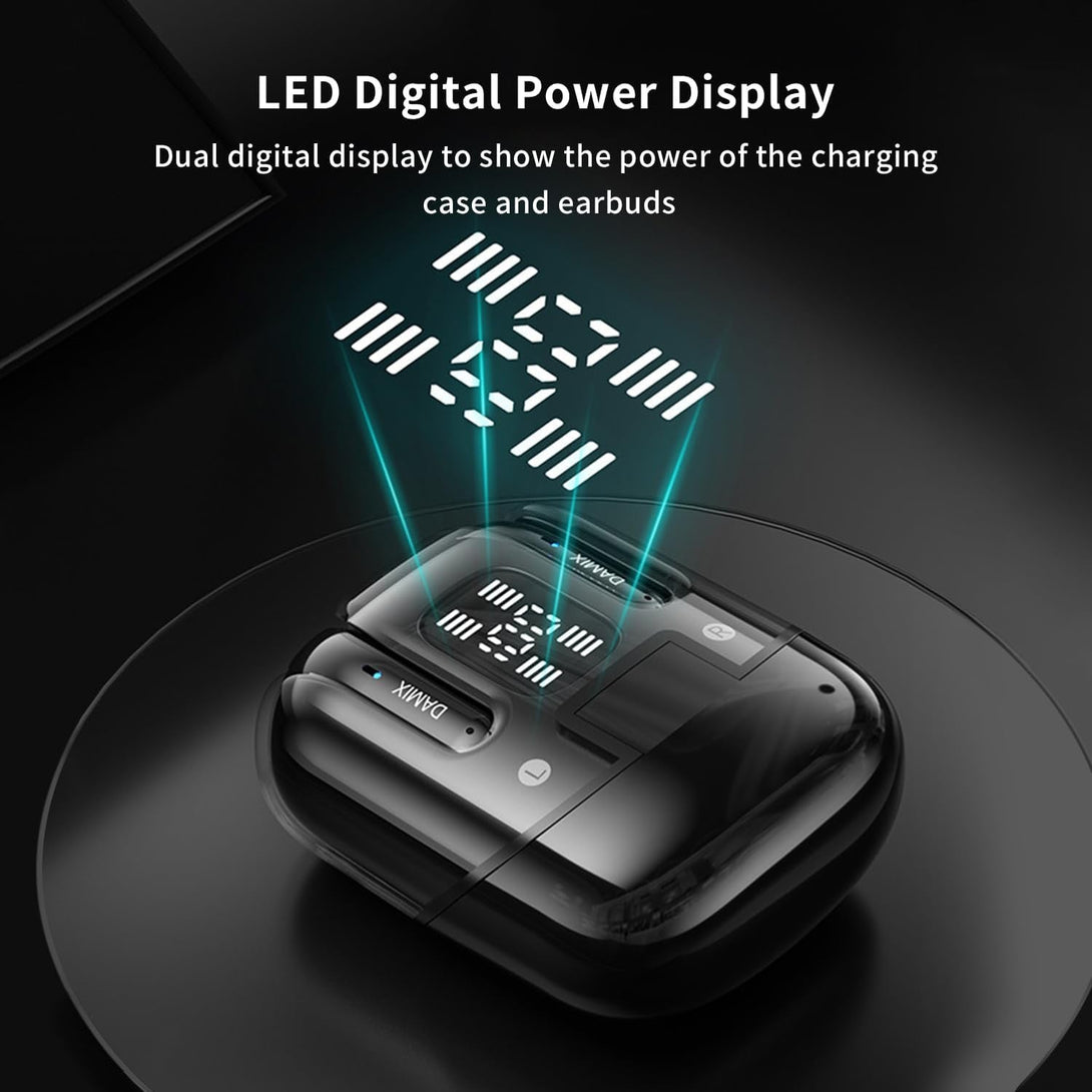 2 Pairs Wireless Earbuds Bluetooth 5.5 ,Wireless Ear Buds HIFI Bass Stereo Headphones with Noise Cancelling, LED Display Power in Ear Earphones Waterproof 120H Playtime for Laptop Pad Phones (Black)