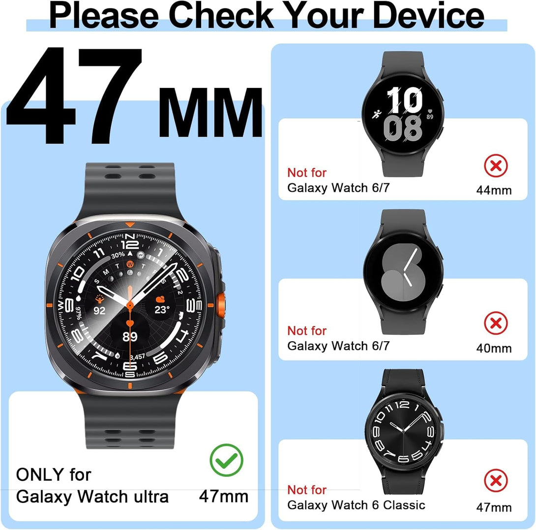 5-Pack Case with Screen Protector for Samsung Galaxy Watch Ultra 47Mm (2024)