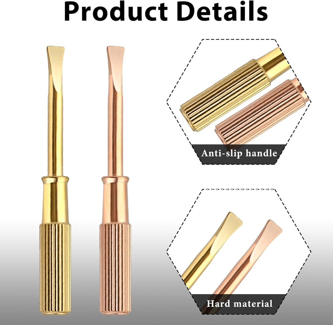 2Pcs Bracelet Screwdriver Titanium Steel Mini Screw Driver Jewelry Repair Tools Slotted Screwdriver for Love Bracelet Bracelet Repair Screwdriver Tools, Gold + Rose Gold
