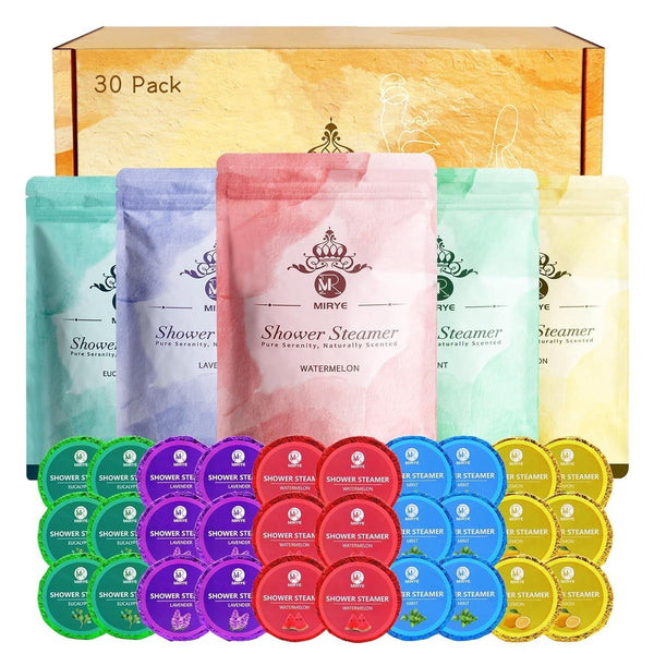Shower Steamers Aromatherapy, 30-Pack Shower Steamer for Women Men Wife Friends, Mothers Day Gifts for Mom, Birthdays Gifts Shower Bombs with Essential Oils Stress Relief and Self Care