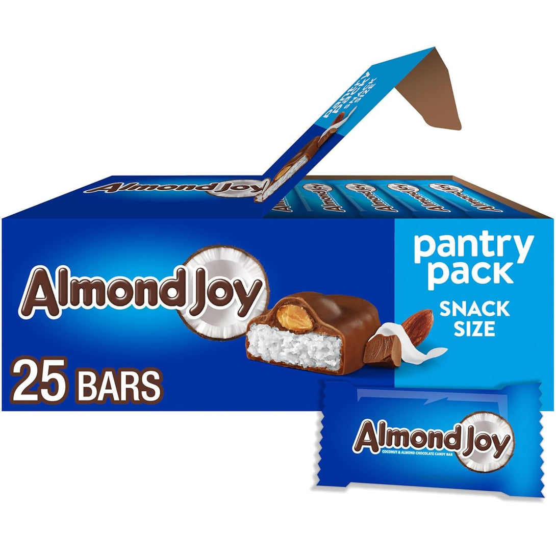 ALMOND JOY Coconut and Almond Chocolate Snack Size, Candy Pantry Pack, 15 Oz (25 Pieces)