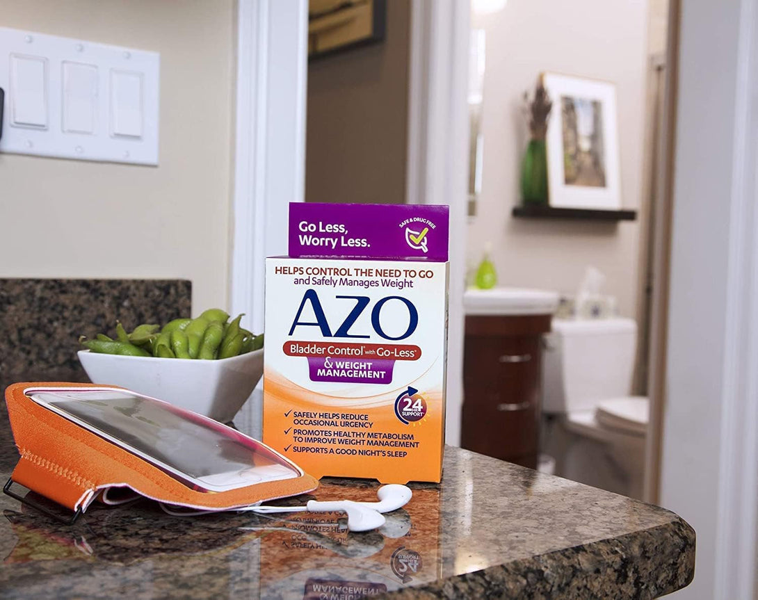 AZO Bladder Control with Go-Less® & Weight Management Dietary Supplement | Helps Reduce Occasional Urgency* | Promotes Healthy Metabolism* | Supports a Good Night’S Sleep* | 48 Capsules