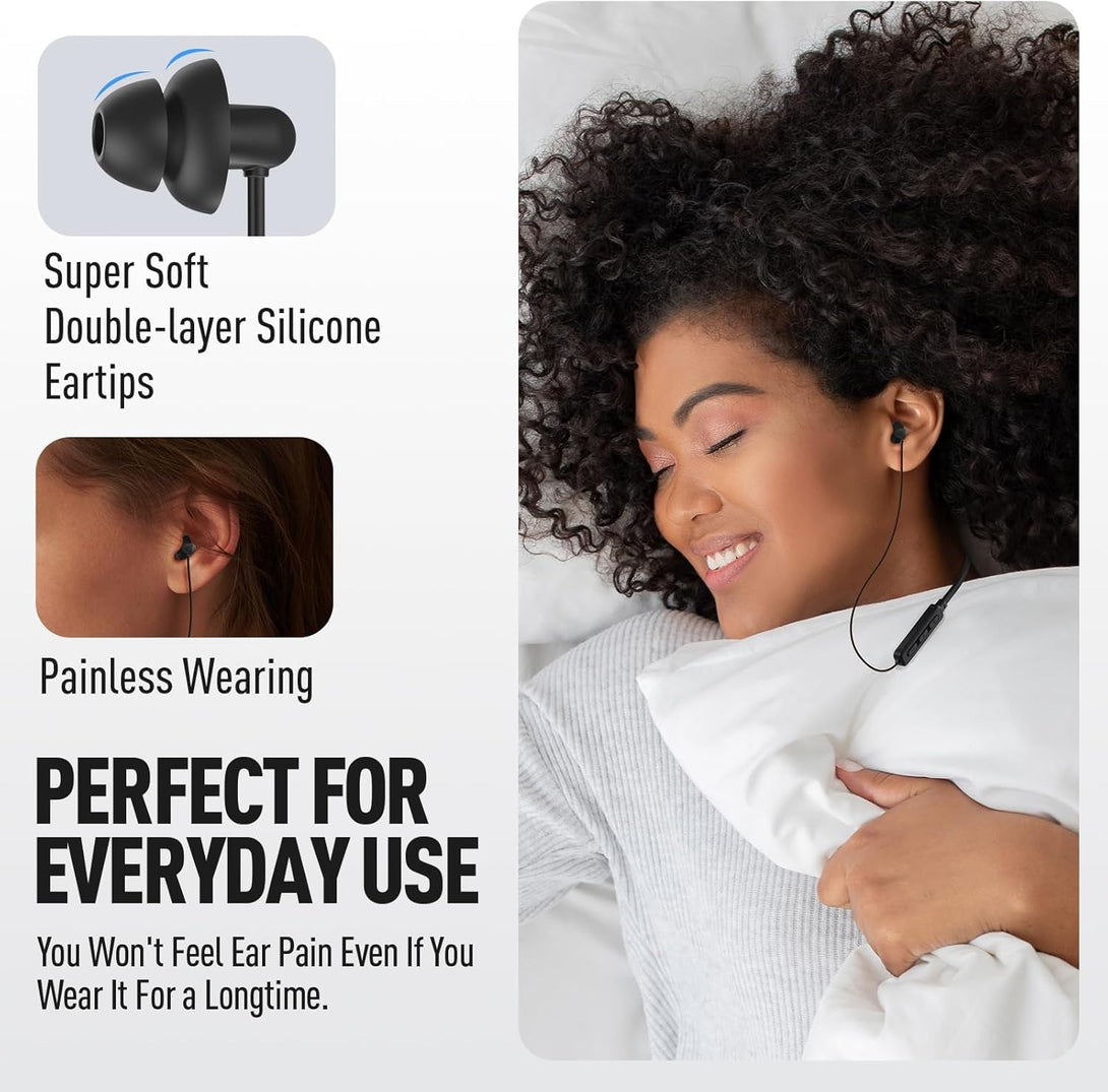 Hearprotek Wireless Headphones, Bluetooth 5.4 Sleep Soft and Lightweight In-Ear Earbuds for Sleeping, 25+Hour Playtime, Ideal for Side Sleepers, Relaxing, Meditating