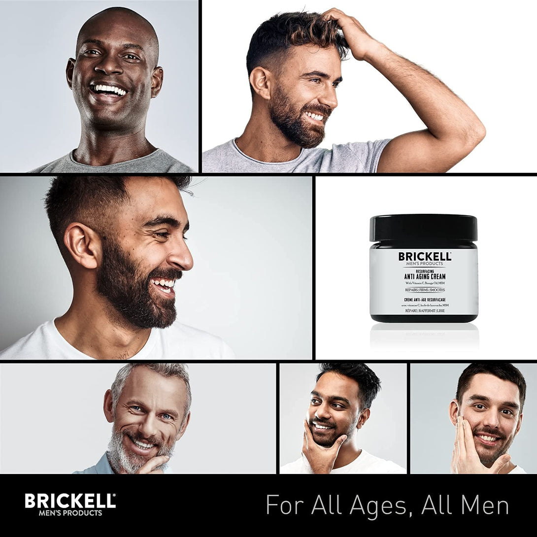 Brickell Men'S Products Resurfacing Anti-Aging Face Cream for Men, Natural and Organic Face Moisturizer, Vitamin C Cream for Wrinkles, 2 Ounce, Unscented