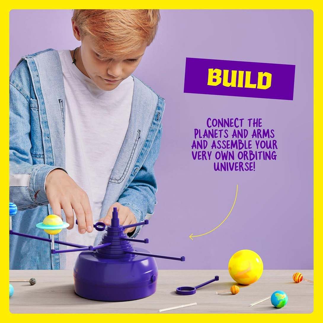 360° Orbiting Solar System for Kids - Paint & Build Model Kit - Arts and Crafts for Kid Ages 8-12, 4-6, 4-8, 6-8 - Space Toys 8-10 - Science Astronomy Gifts - Painting Craft Kits for Boys