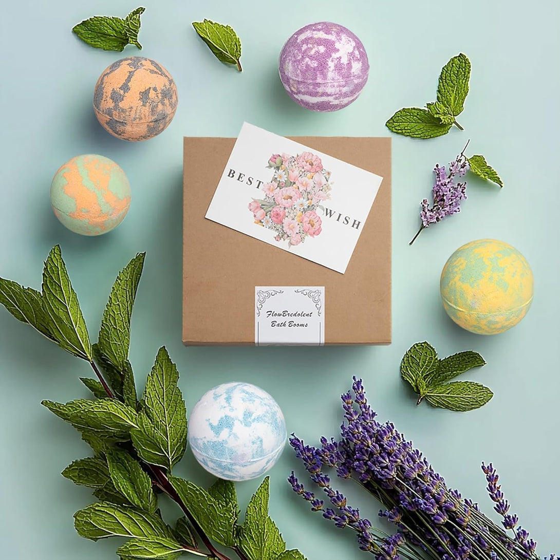 Bath Bomb for Women, 9Pcs Handmade Bubble Bathbombs with Natural Essential Oils, Coco Butters, Holiday Gift for Mother, Wife, Girlfriend, Floral Scents, Rich Bubble and Relaxing Spa Bath
