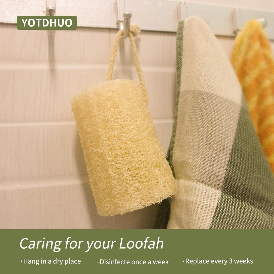Natural Loofah Sponges Exfoliating Body Scrubber(6" Family 6Pack),Real Luffa Unveil Your Skin'S Natural Beauty