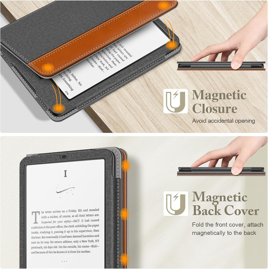 Fintie Case for 7"/6.8" Kindle Paperwhite(12Th/11Th Generation-2024/2021) and Kindle Colorsoft Signature Edition -Slim Foldable Stand Cover Auto Wake/Sleep for Paperwhite 2024, Denim Gray