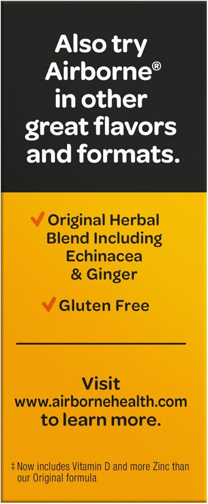 Airborne Vitamin C 1000Mg (Per Serving) - Zesty Effervescent Tablets, Gluten-Free Immune Support Supplement, Echinacea & Ginger, Orange, Citrus, 30 Count (Pack of 3)
