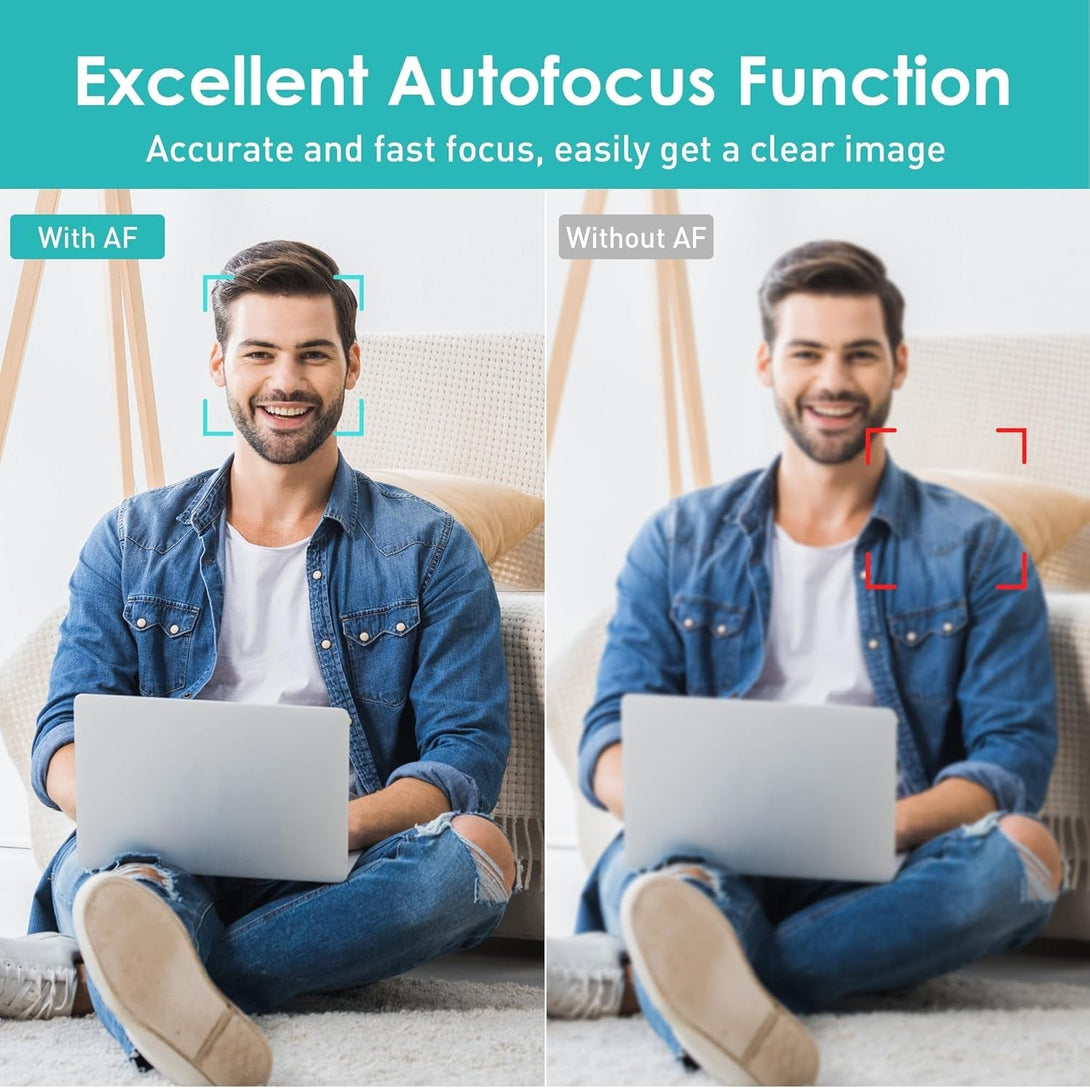 Saylas 2K Webcam, FHD Streaming Camera with 2K/30Fps, 1080P/60Fps, Autofocus, Dual Noise-Cancelling Microphones, Privacy Cover and Tripod, for Computer/Zoom/Skype/Teams/Laptop/Macbook/Windows