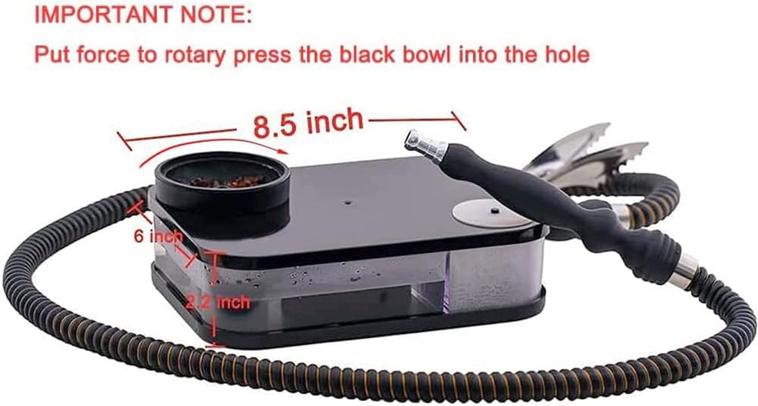 Acrylic Hookah Set Portable Personal Travel Flat Led Hookah Box with Everything Travel Case Silicone Bowl Silk Hookah Hose Tongs Magical LED Light for Better Shisha Hookah Narguile Smoking