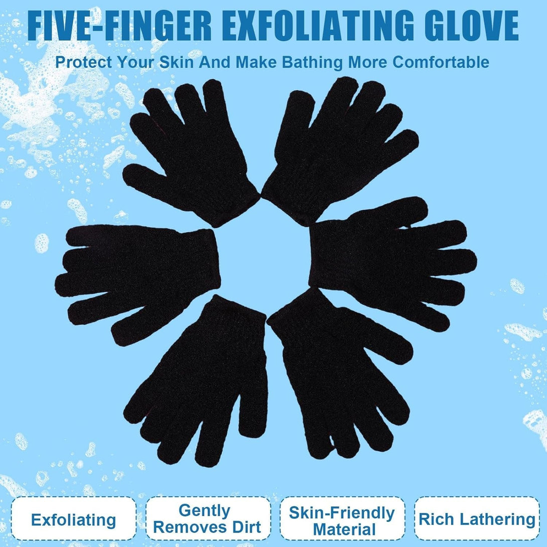 60Pcs Exfoliating Gloves Bulk, Exfoliating Body Scrubber Glove Exfoliator for Body Scrub Mitt, Bath Gloves for Shower Exfoliating Shower Gloves for Women Bathing Accessories Father'S Day Gifts(Black)