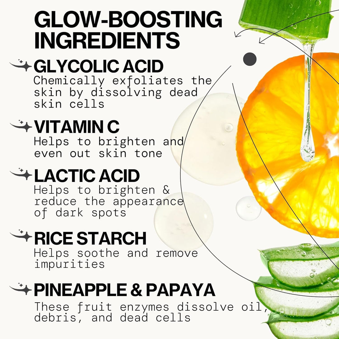 Pacifica Sheet Face Mask - Glow Baby Brightening Facial Mask W/Vitamin C, Aloe & Kelp – Cooling Mask for Dark Spots & Fine Lines - Clean Beauty Vegan & Cruelty-Free Dermatologist Tested