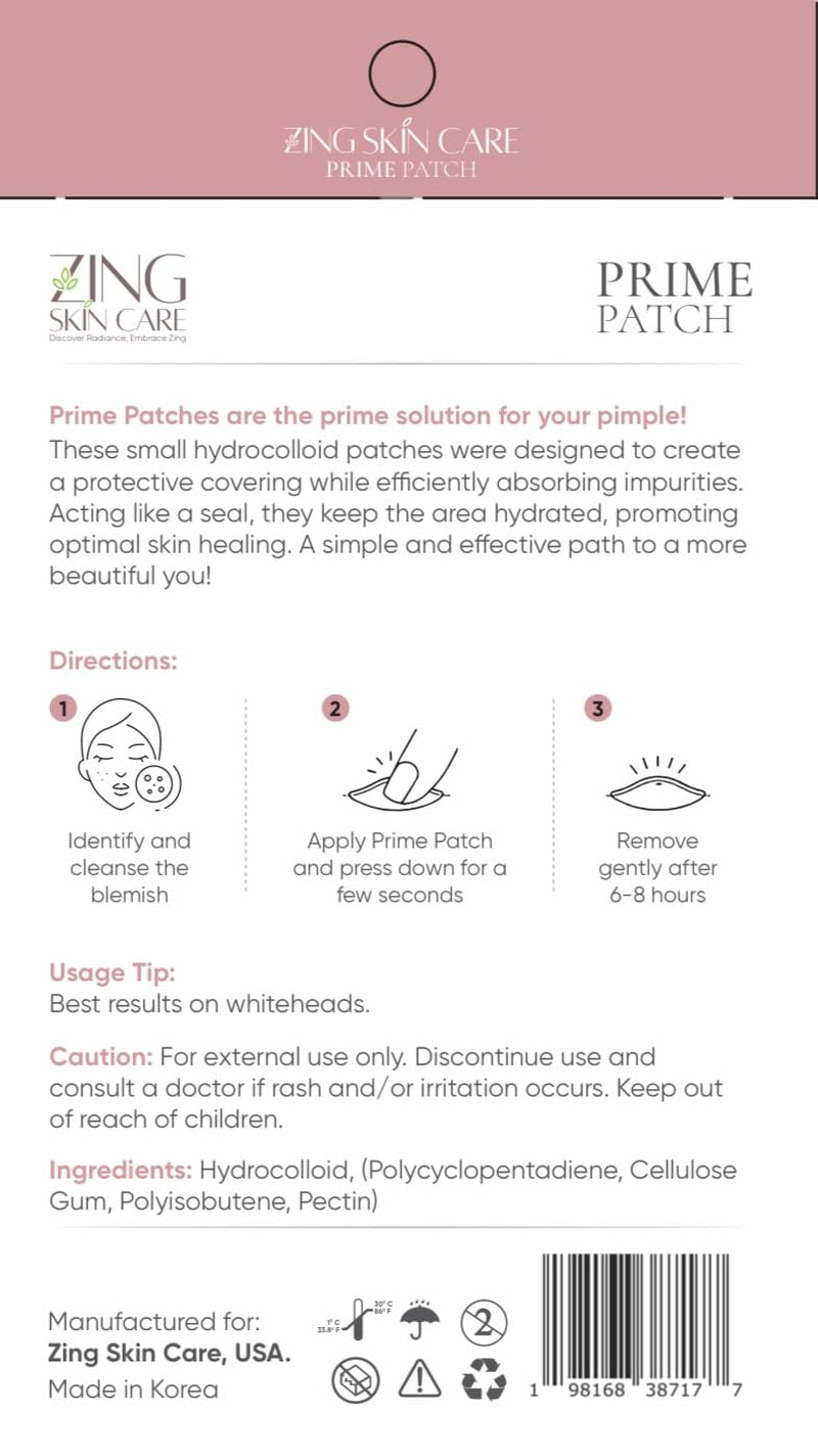 Prime Patch - Hydrocolloid Pimple Patches for Face, Clear Zit Stickers & Acne Dots, Strong Adhesion, Ultimate Blemish & Acne Patch, Made in Korea, Vegan (45 Count)