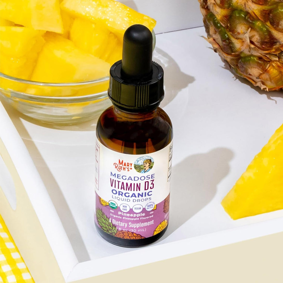Maryruth Organics Vitamin D3 Liquid Drops | Megadose 4000 IU | USDA Organic Liquid Vitamin D Spray for Adults & Kids | Immune Support & Bone Health | Vegan | Gluten Free | Non-Gmo | 30 Servings