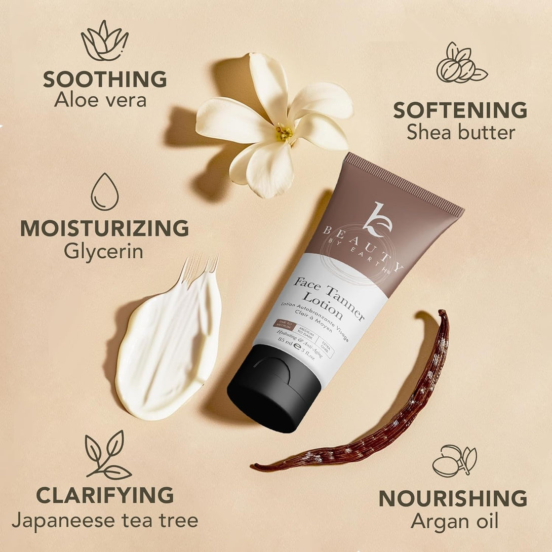 Self Tanner for Face - USA Made with Organic & Natural Ingredients, Self Tan Tanning Lotion