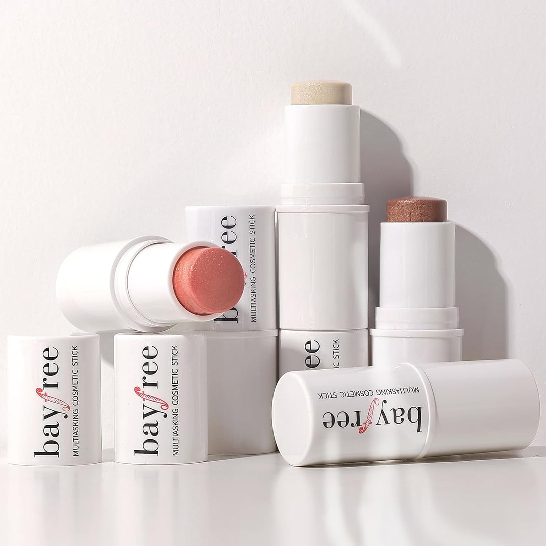 3 PCS Makeup Cream Contour Stick Set, Highlighter Stick & Bronzer Stick & Blush Stick, Long Lasting, Natural Face Contour, Dewy & Matte Finish, Multi Stick Trio for All Skin