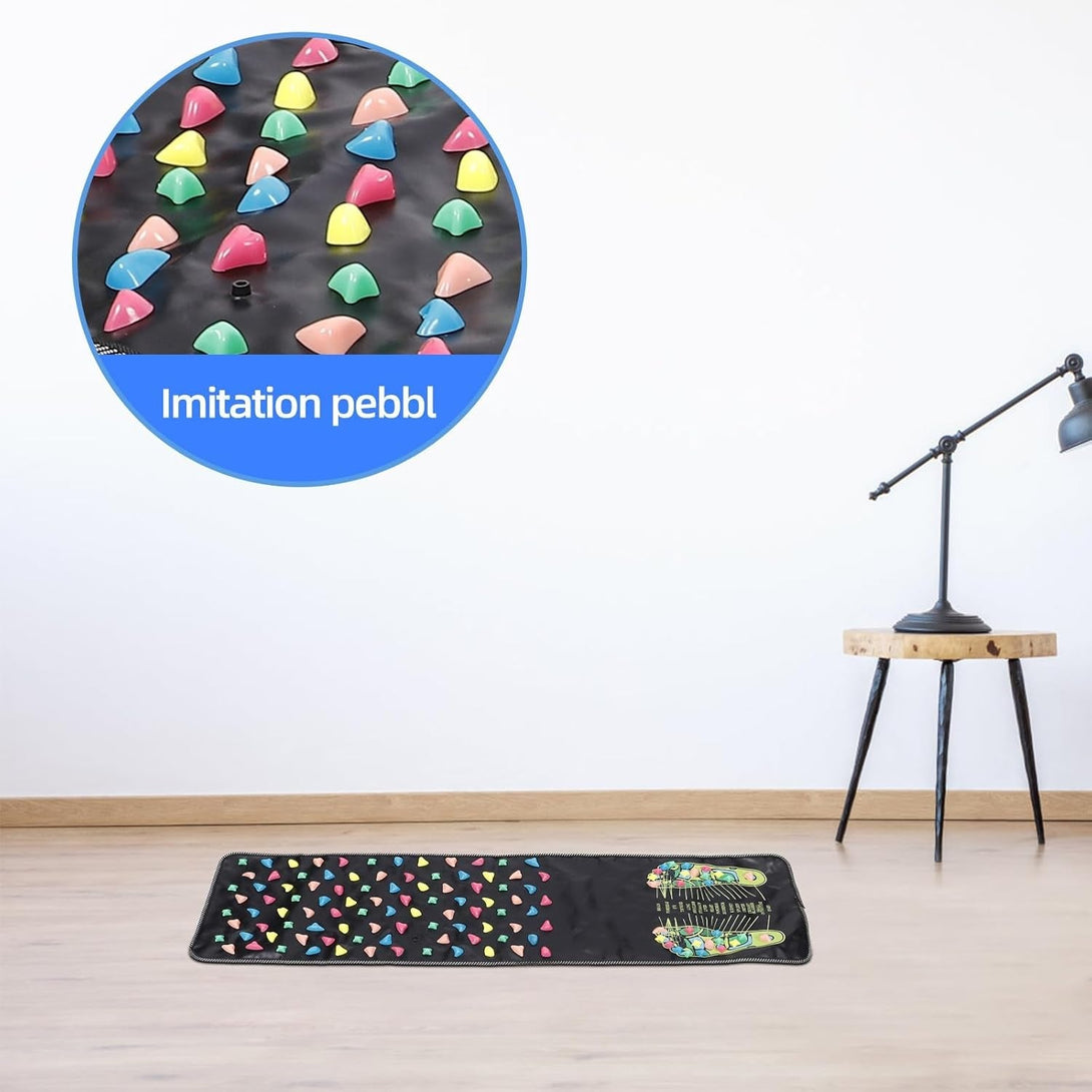 NOLITOY Foot Massage Mat, Pressure Point Massage Pad Reflexology Walk Stone Road anti Fatigue Standing Mat for Office Workers Students Elderly (45.59X13.36In)