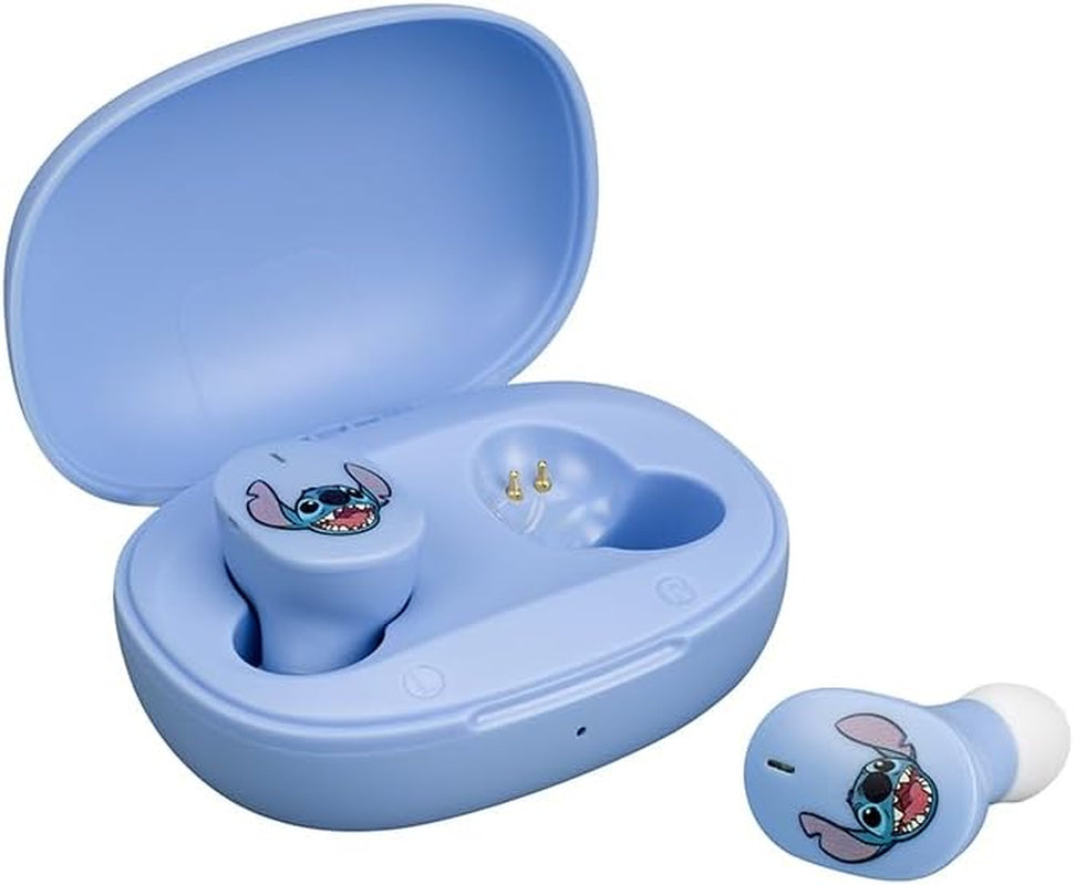 Ekids Disney Stitch Wireless Earbuds with Microphone, Bluetooth Earbuds with Charging Case for Ear Buds, Designed for School, Home, or Travel