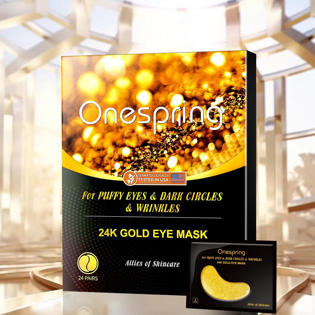Under Eye Patches (24 Pairs) - Gifts for Women - Golden under Eye Mask for Dark Circles, Puffiness & Wrinkles, Eye Gels Pads for Refreshing, Revitalizing - Bridesmaid Gifts