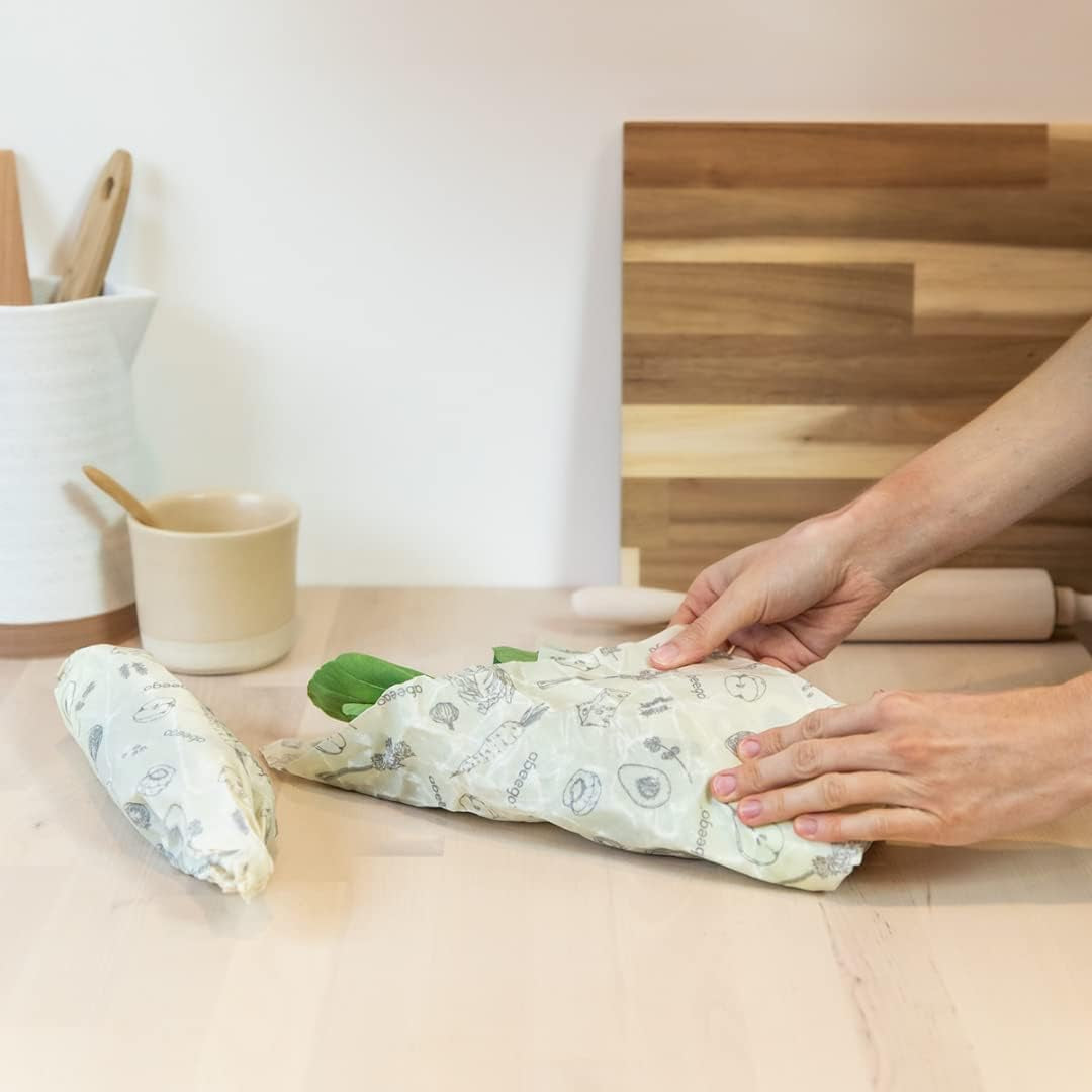 The Original Beeswax Food Storage Wrap - Set of Two 13" Natural Square Sheets