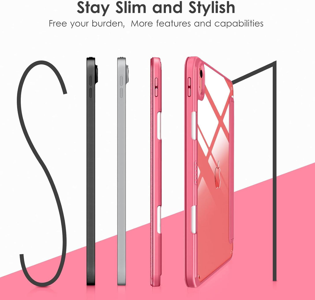 VIKESI Case for Ipad (A16) 11-Inch 2025 and Ipad 10Th Generation 10.9 Inch 2022, Clear Back and TPU Shockproof Frame Cover [Built-In Pencil Holder, Support Auto Sleep/Wake] - Watermelon