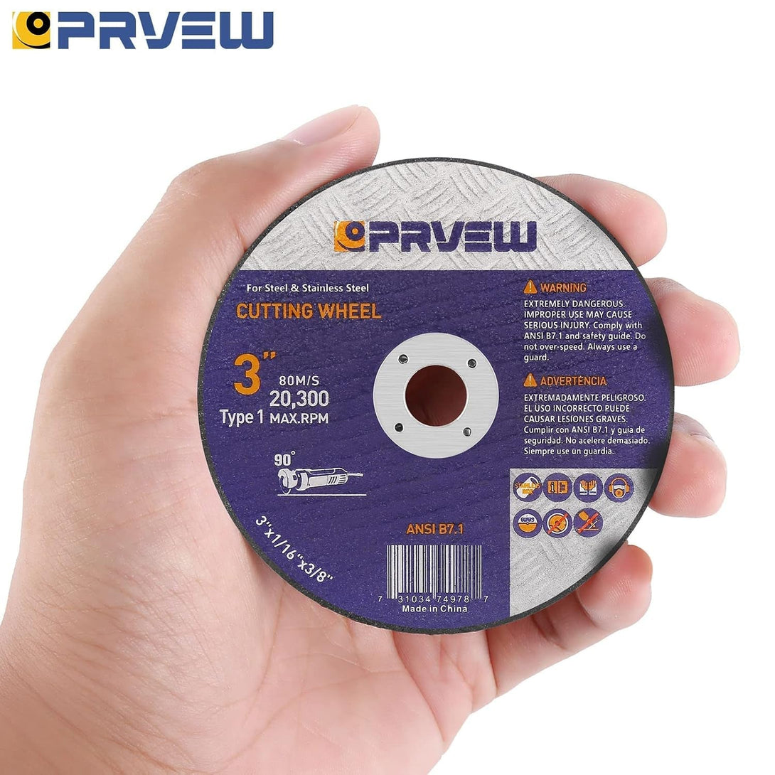 50-Pack Die Grinder Cut off Wheel 3 Inch, 3" X1/16 X3/8" Quality Cutting Wheel Cutting Disc for Metal&Stainless Steel