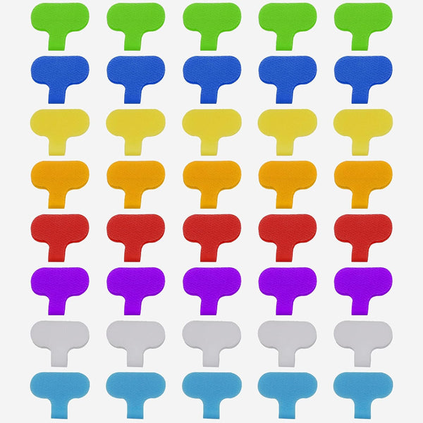 AIEX 40Pcs Cord Labels Multi-Color Write on Wire Labels Cord Tags and Wire Tags for Cable Wire Management and Identification (8 Colors)