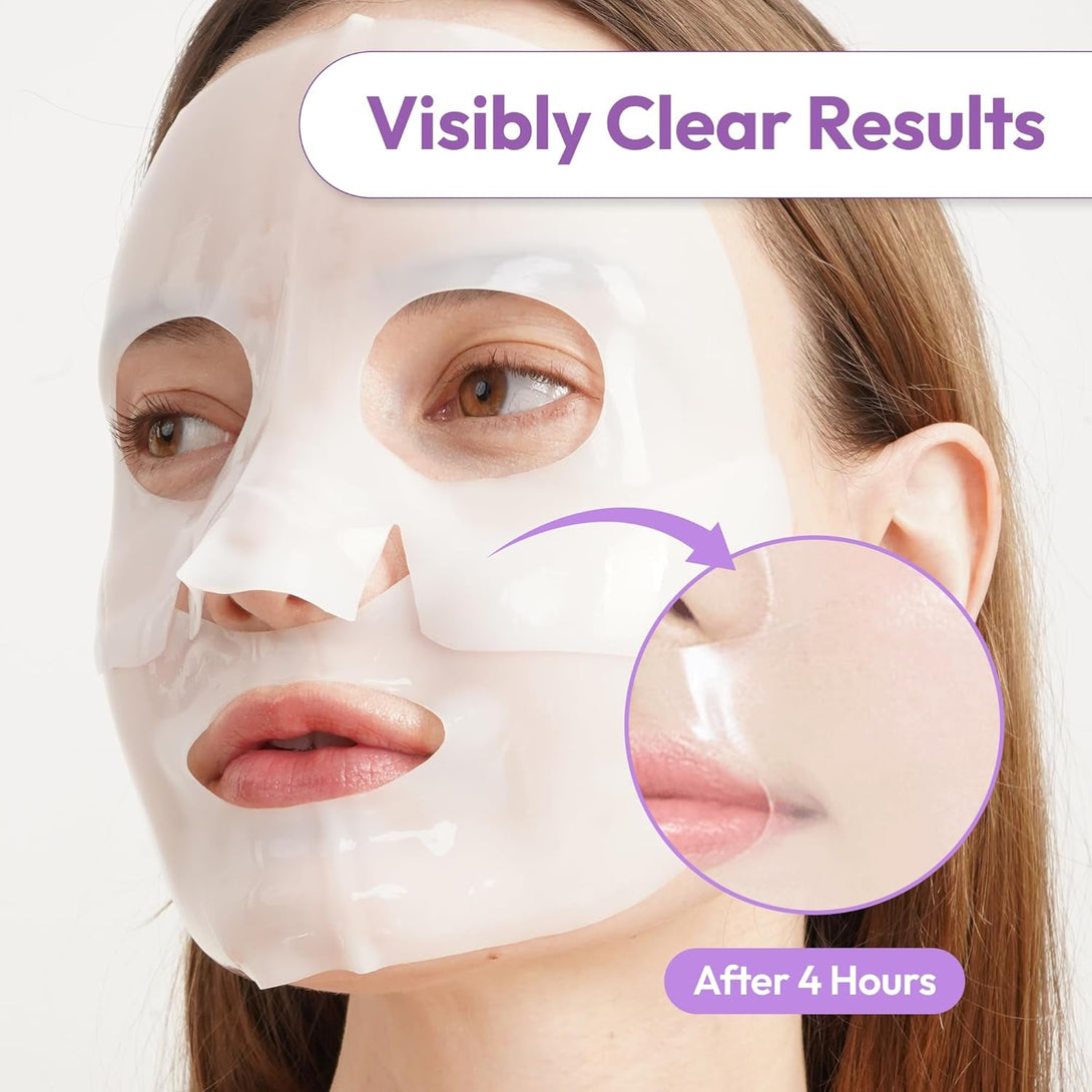 LAPCOS Deep Collagen Glass Skin Overnight Mask - Korean Skin Care Mask W/Rose PDRN, Vegan Collagen & Hydrogel Sheet - Hypoallergenic Firming Collagen Face Mask Sheets (4 Ea, 1.23 Oz)