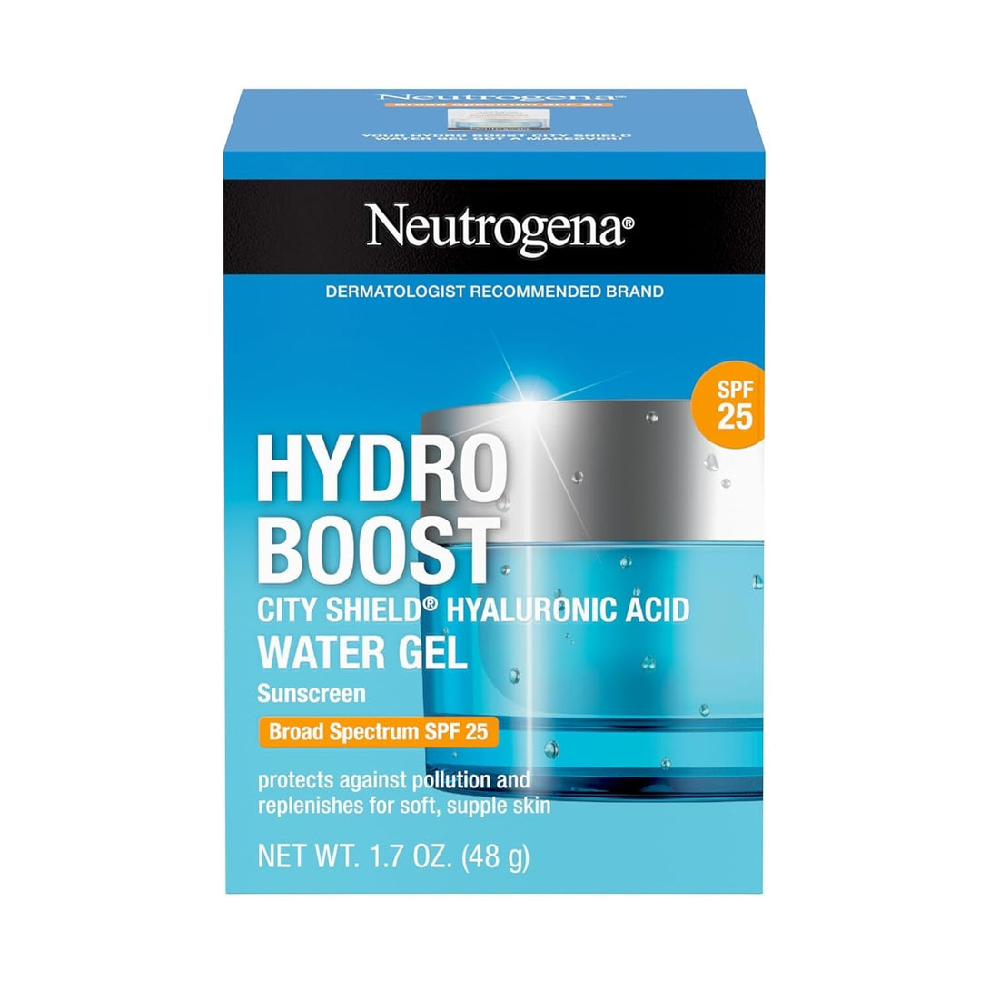 Neutrogena Hydro Boost Face Moisturizer with SPF 25, Hydrating Facial Sunscreen, Oil-Free and Non-Comedogenic Water Gel Face Lotion 1.7 Oz