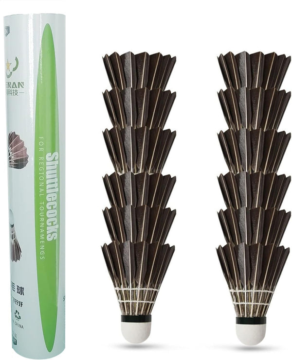 12-Pack Feather Badminton Shuttlecocks with Great Stability and Durability,Shuttlecock Indoor Outdoor Sports Hight Speed Training Badminton Birdie Balls