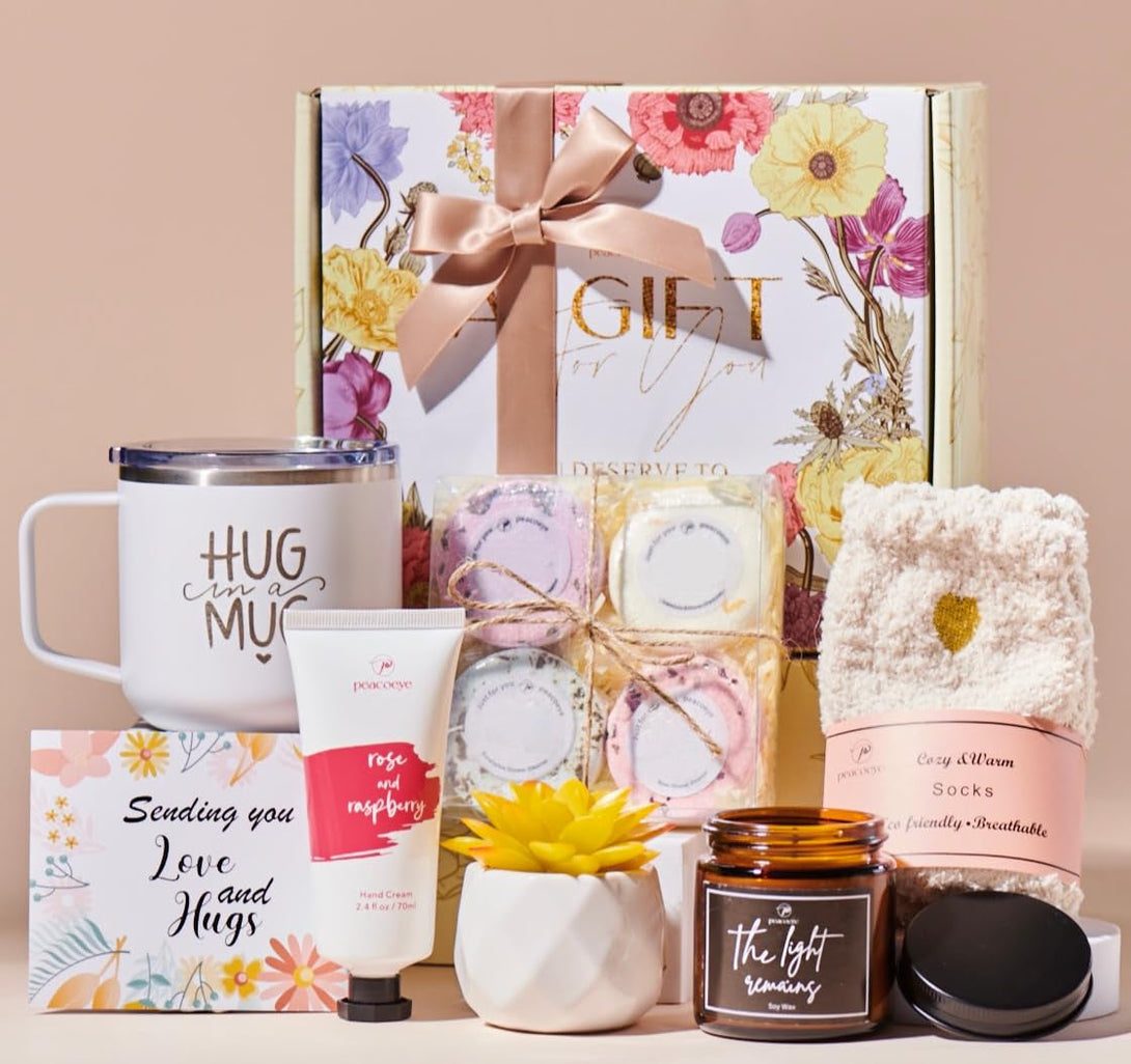 Care Package for Women Spa Gifts Baskets Valentines Day Gifts for Women Self Care Best Friends Mom Grandma Wife Feel Better Gifts Thinking of You Stress Relief Get Well Soon Gift Women Holiday Gift