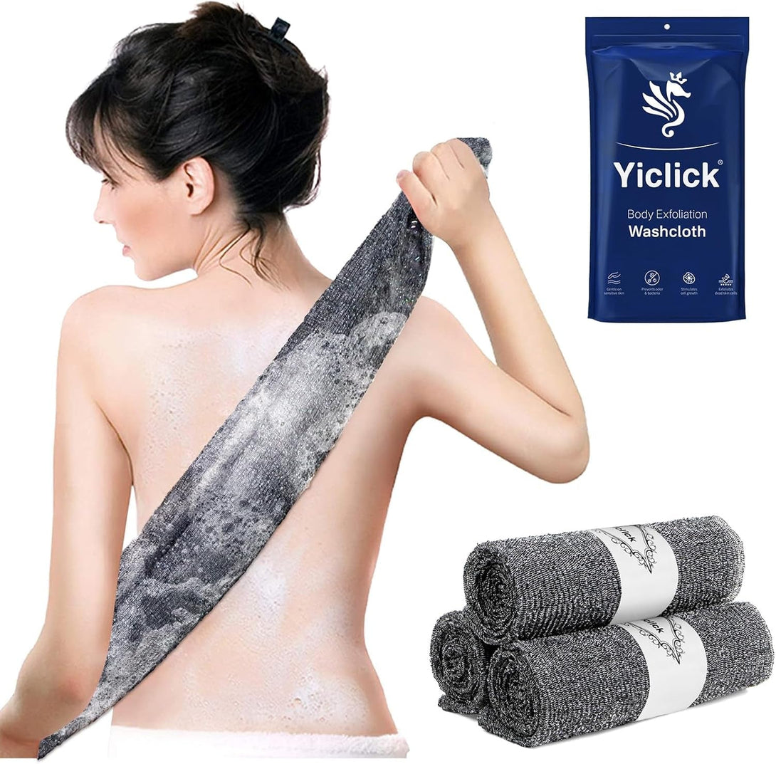 Yiclick Exfoliating African Net Sponge,Exfoliating Body Scrubber Exfoliator, Back Scrubber Bath Sponge, Exfoliate Rags Wash Cloth Loofah Sponge for Body Scrub, Exfoliating Washcloth Towel