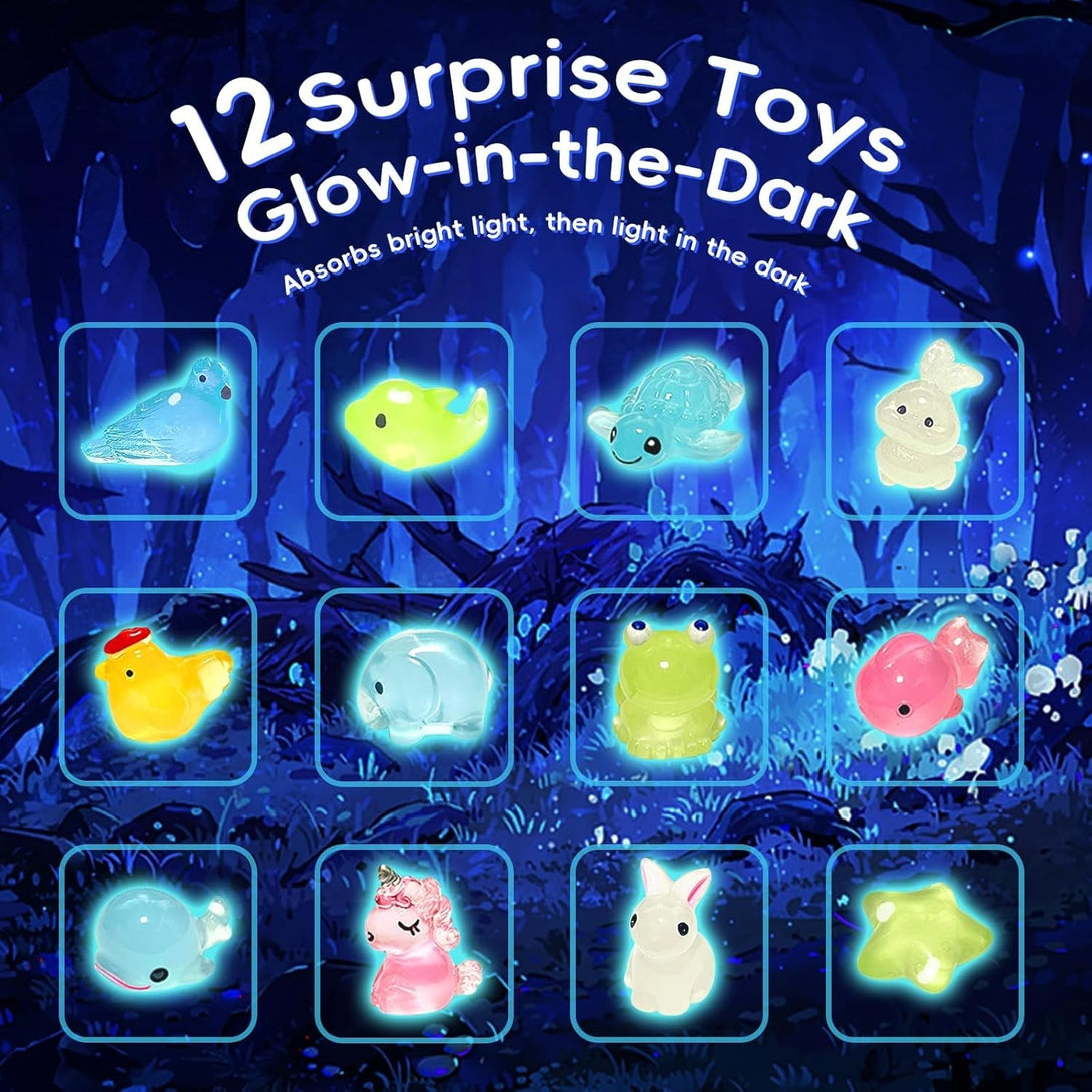 Easter Bath Bombs for Kids with Toys inside - Perfect Basket Stuffers, 12Pcs Kids Bath Bombs with Glow-In-The-Dark Surprise Inside, Handmade Bubble Bath Fizz Balls, Gentle and Kids Safe for Girls Boys