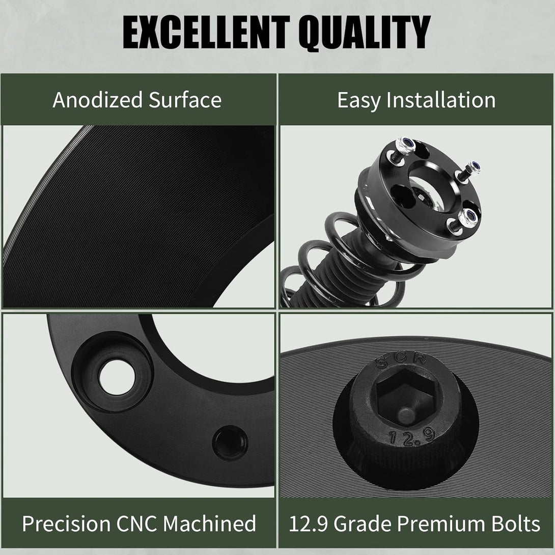 AUTOPTIM 2" Front Leveling Lift Kit, Replacement for 2006-2024 Ram 1500 4WD, 2005-2011 Dakota 2WD Strut Spacers