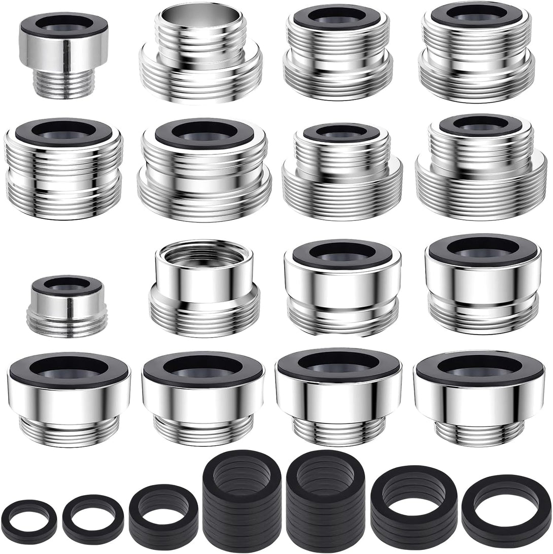 16 Pcs Faucet Adapter Kit, CNYMANY Kitchen Aerator Adapter Set Male Female M22 Sink Faucet Adapter Connecting Garden Hose Water Filter Standard Hose via Diverter