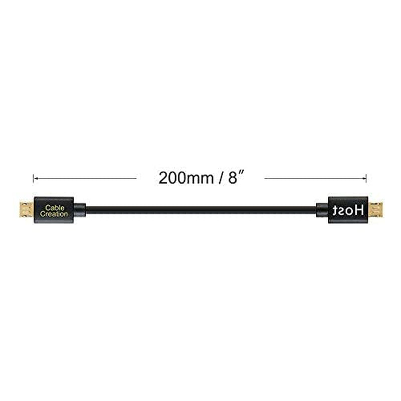Cablecreation Short Micro USB to Micro USB OTG Cable 8Inch, Works for DJI Spark Mavic, PS4, Owlet, Android Phone Tablet, DAC and More,20Cm