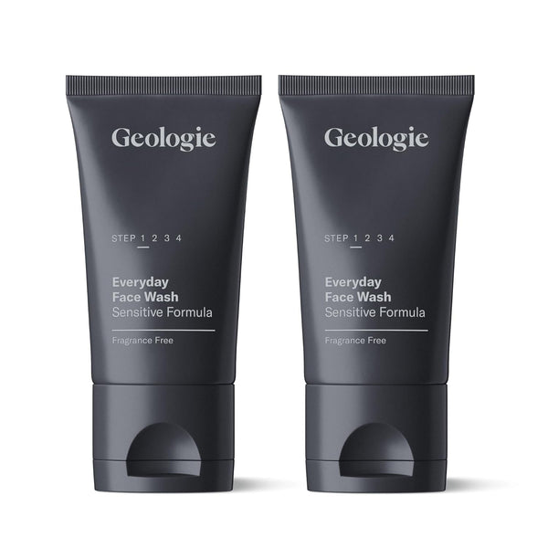 Geologie Daily Face Wash for Sensitive Skin | Fragrance-Free Facial Cleanser for Men & Women | Acne & Oil Control | Non-Irritating, Gentle Cleansing & Soothing Face Wash | 2-Pack