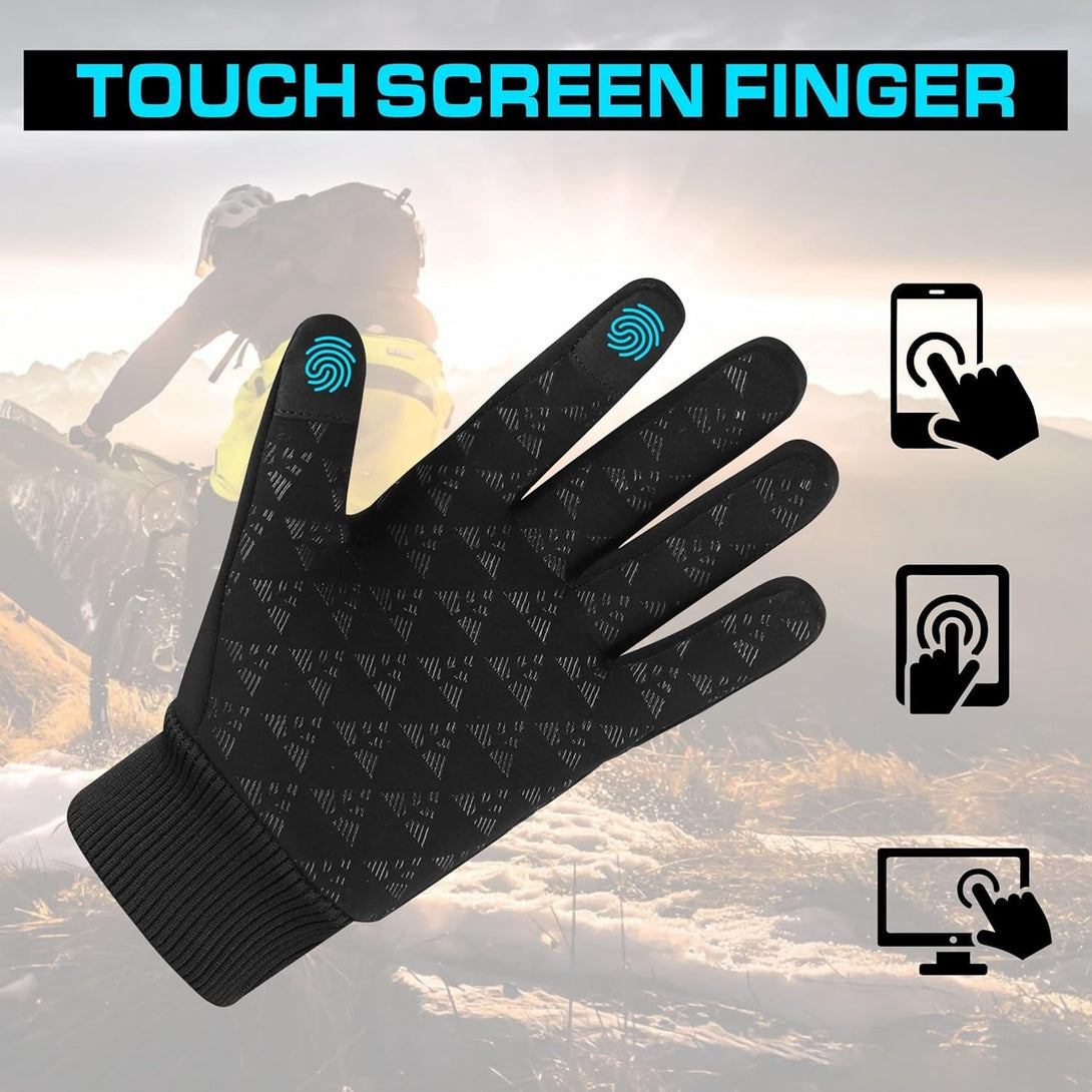 Winter Gloves Touchscreen Slightly Waterproof Thermal Warm anti Slip Running Cycling Gloves Windproof Glove with Elastic Cuffs for Men Women