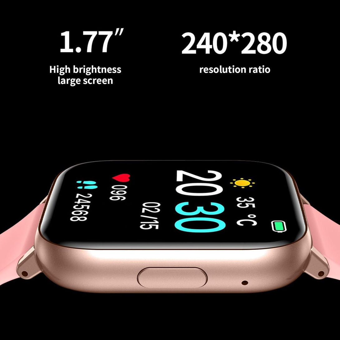 Smart Watch, 1.77"" Watches for Android Ios Men Women IP68 Waterproof Smartwatch, More Sport Modes Fitness Activity Detection, Sleep Monitor Steps Calories Counter, Pink