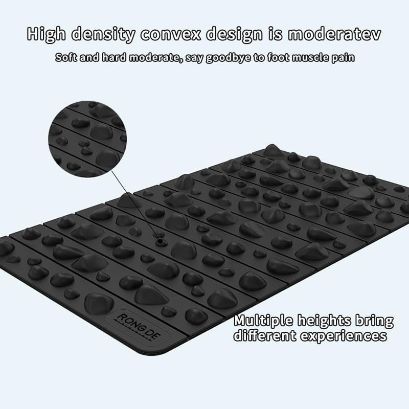 Foot Relief Massage Mat - Non-Electric Acupressure Pad for Office & Home Use - Ergonomic Reflexology Mat for Plantar Fasciitis, Heel Pain Relief - Durable Rubber Floor Mat for Men/Women