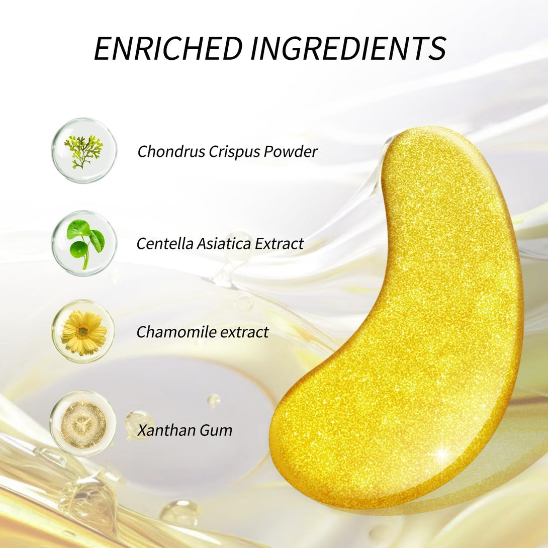 Under Eye Patches (24 Pairs) - Gifts for Women - Golden under Eye Mask for Dark Circles, Puffiness & Wrinkles, Eye Gels Pads for Refreshing, Revitalizing - Bridesmaid Gifts