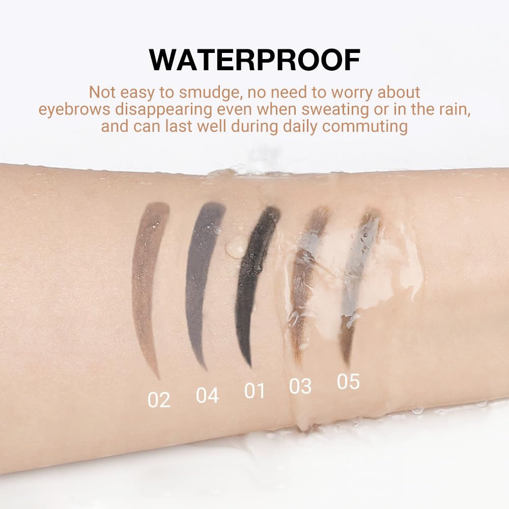 4 Pcs Ultimate Eyebrow Retractable Definer Pencils,Dual-Sided Natural Soft Textured Eyebrow Pencil, for Daily Look Eyebrow Makeup,Brow Brush,Fine Tip Lapiz De Cejas-Medium Brown