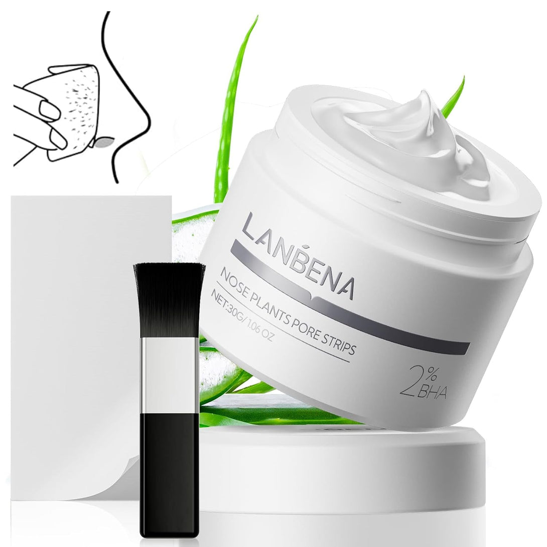 LANBENA 2.0 Blackhead Nose Plants Pore Strips(1.03 Oz), 60Pcs Nose Strips for Blackhead Mask, Deep Cleansing Peel off Mask, Black Head Remover Mask