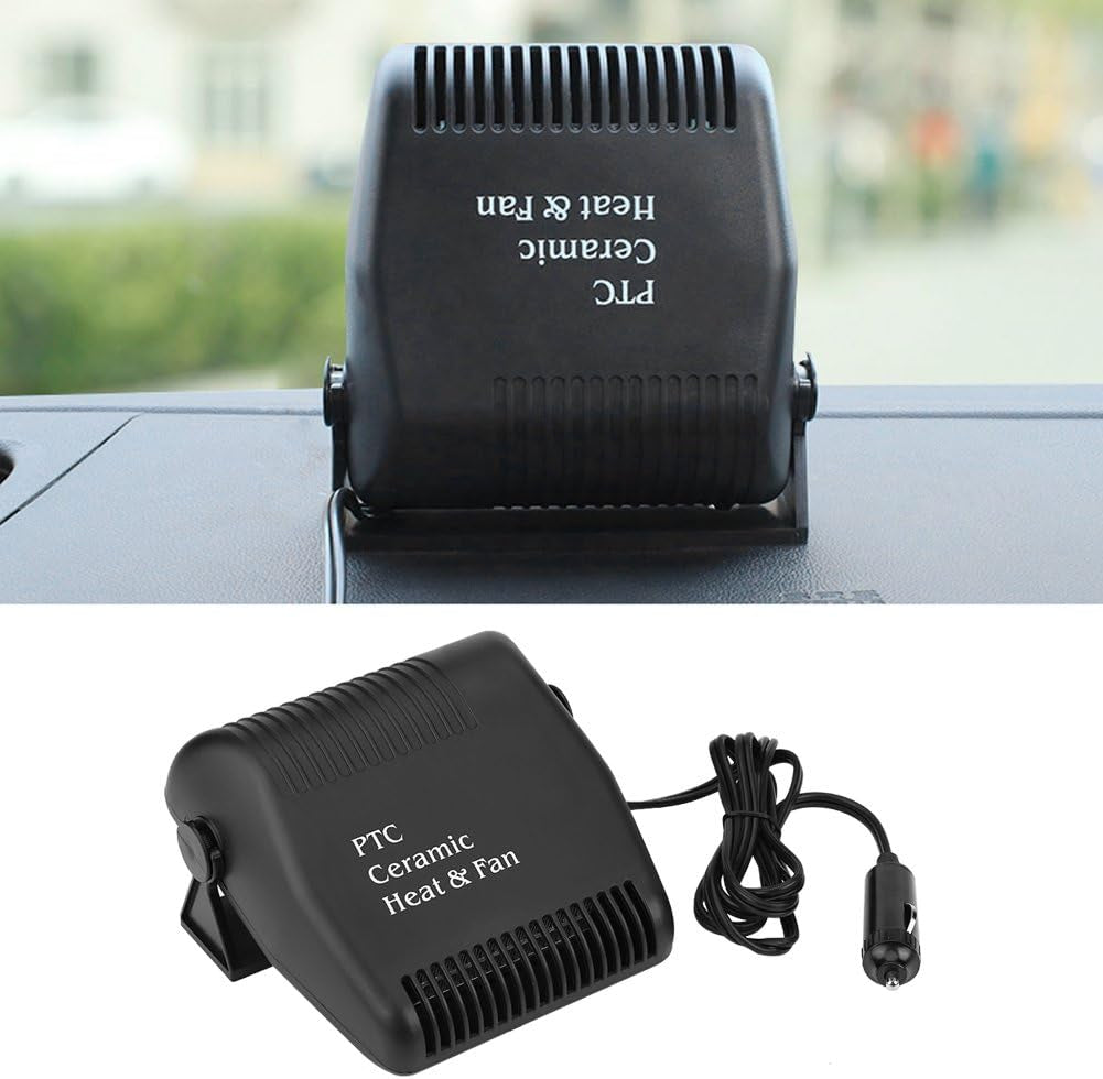 Car Heater Defroster,12V Cooling Fan Heater 2 in 1 Portable Fast Heating Low Noise Car Ceramic Heating Windshield Defroster Demister