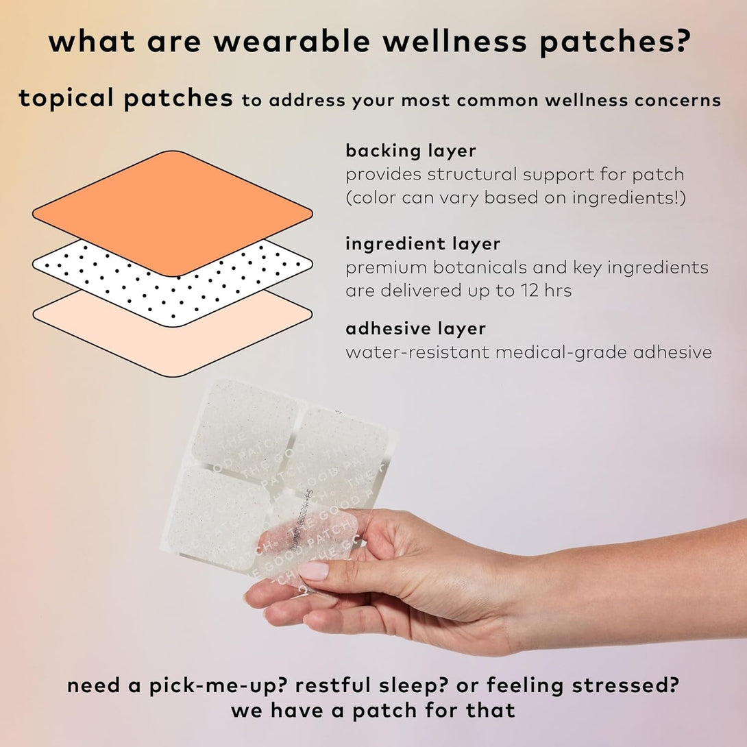 The Good Patch Slumber Sleep Patch Support, Melatonin Free, Sustained Release, Natural Patch with L-Theanine, Magnesium, Tart Cherry Extract, Plant Powered Wearable Wellness (4 Count (Pack of 2))